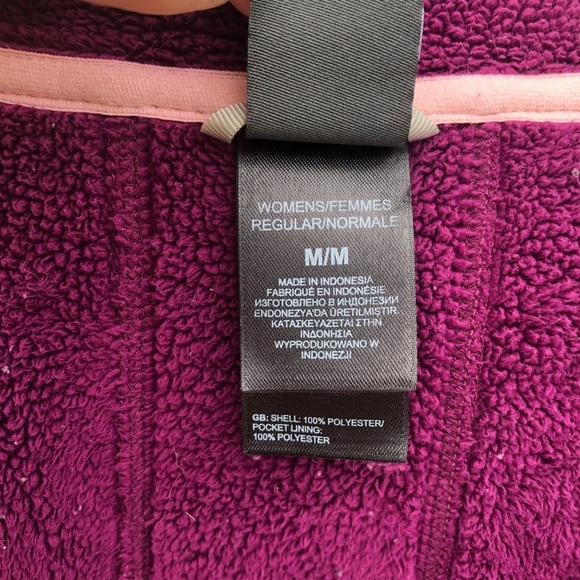 The North Face Fuzzy Magenta Zip Up Hoodie Medium - Picture 7 of 7